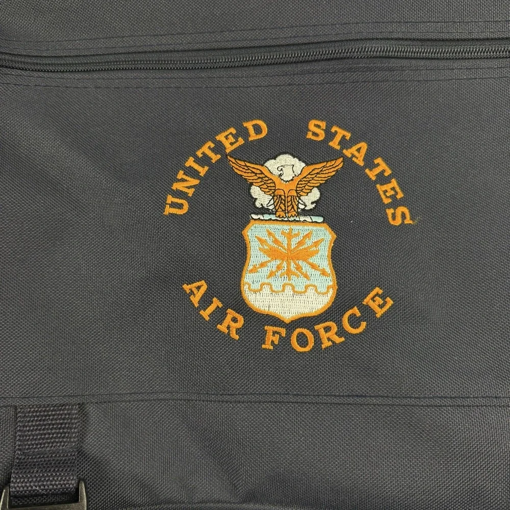 United States Air Force Embroidered Messenger Bag Laptop Briefcase Black Travel